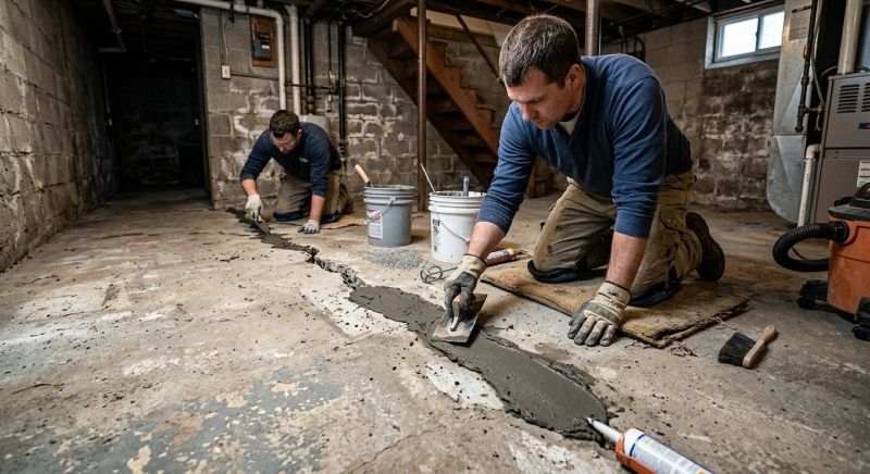 Cracked Basement Floor Repair in Sarasota, FL