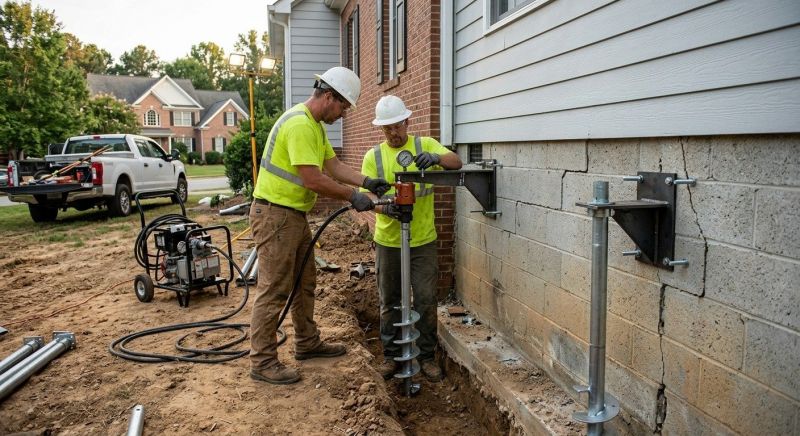 Helical Piers Installation in Greenville, SC